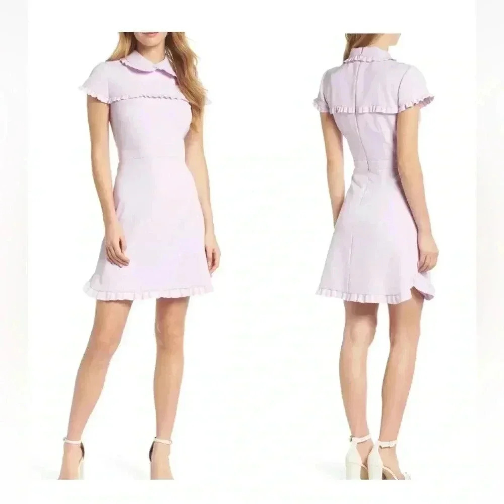 Gal Meets Glam Emma Ruffle Lavender Dress Sz 12 NWT
